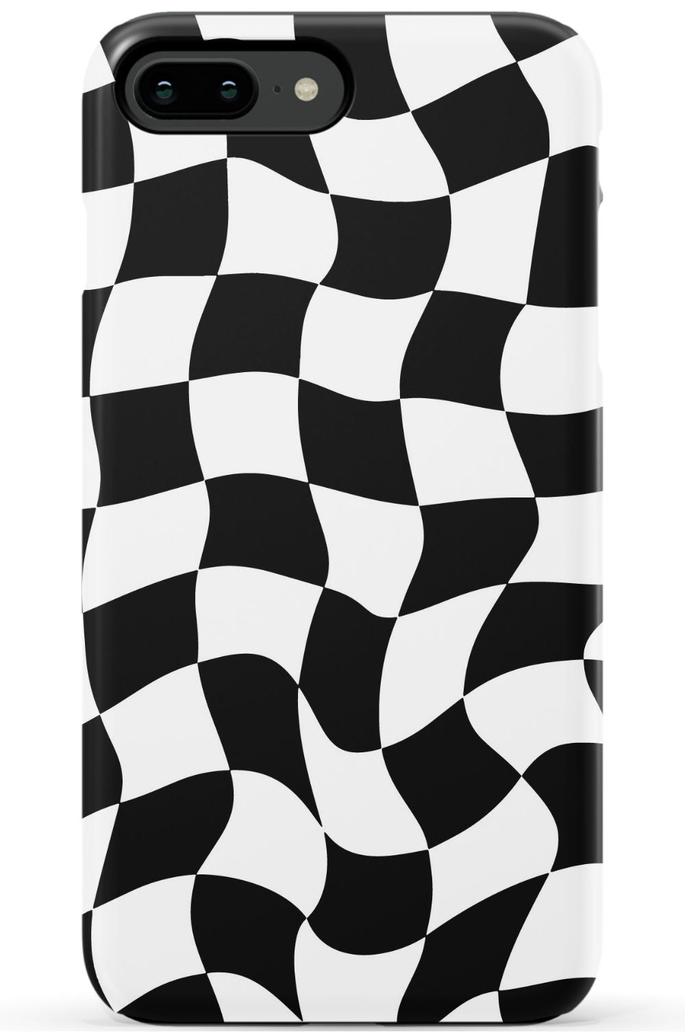Trippy Checkers iPhone Case - Black and White