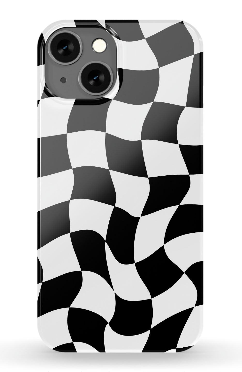 Trippy Checkers iPhone Case - Black and White