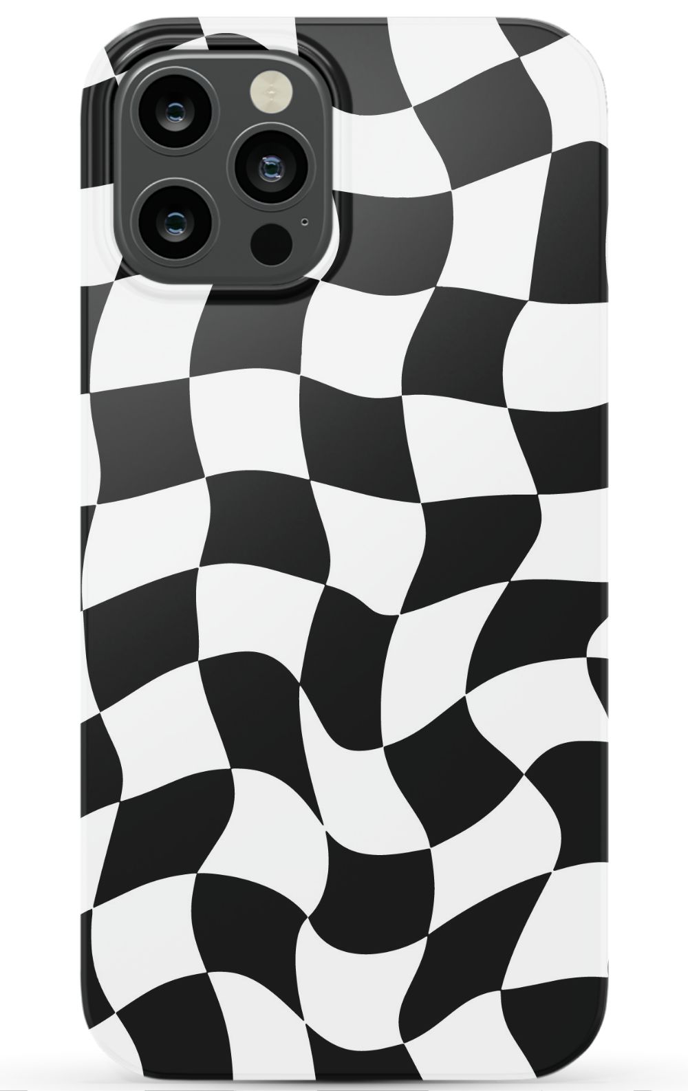 Trippy Checkers iPhone Case - Black and White