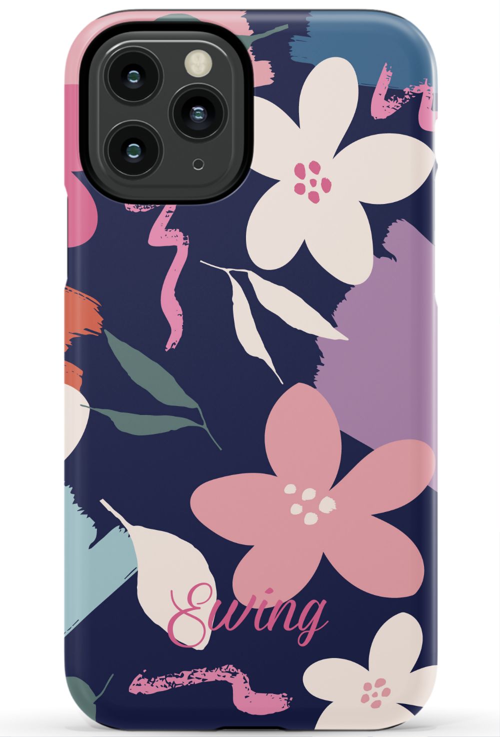 Navy Floral iPhone Case