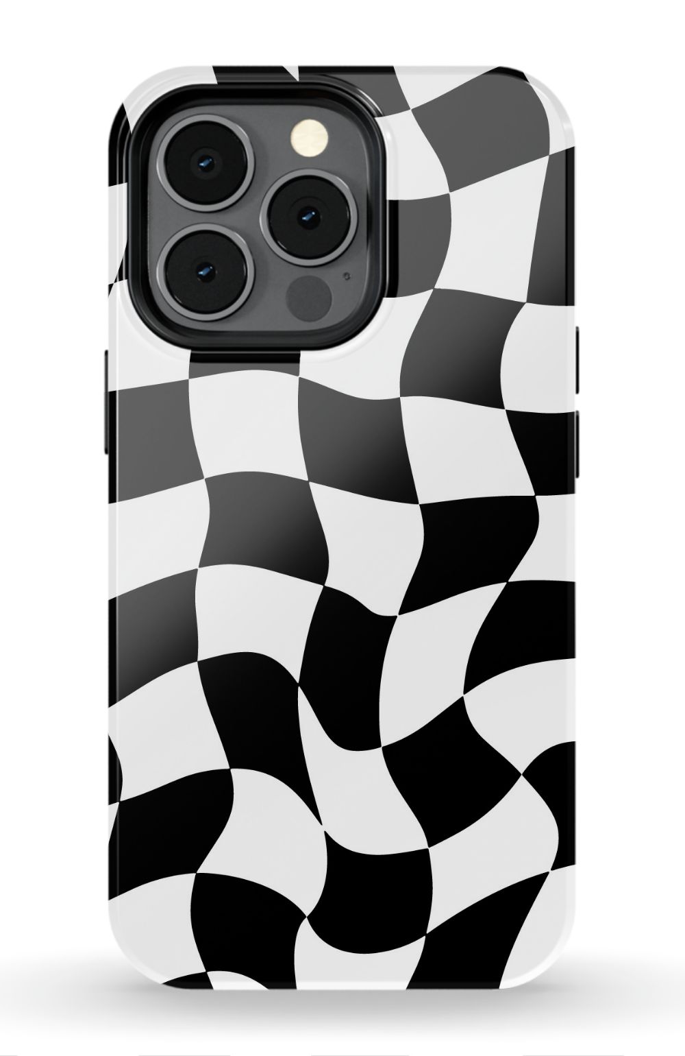 Trippy Checkers iPhone Case - Black and White