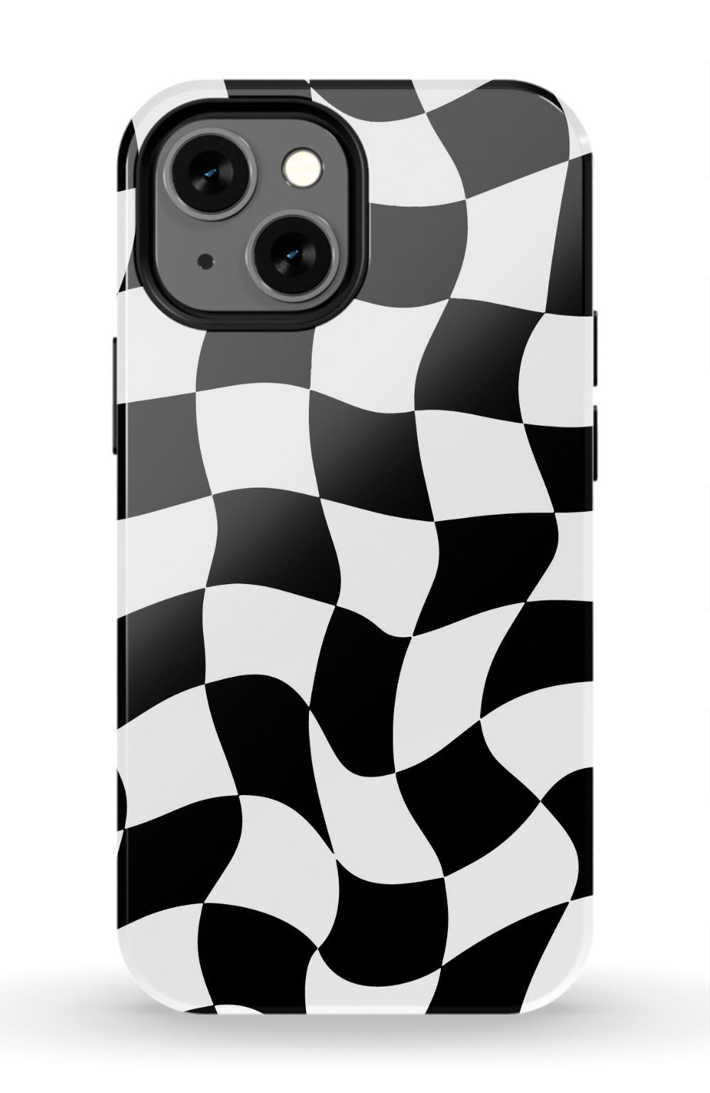 Trippy Checkers iPhone Case - Black and White