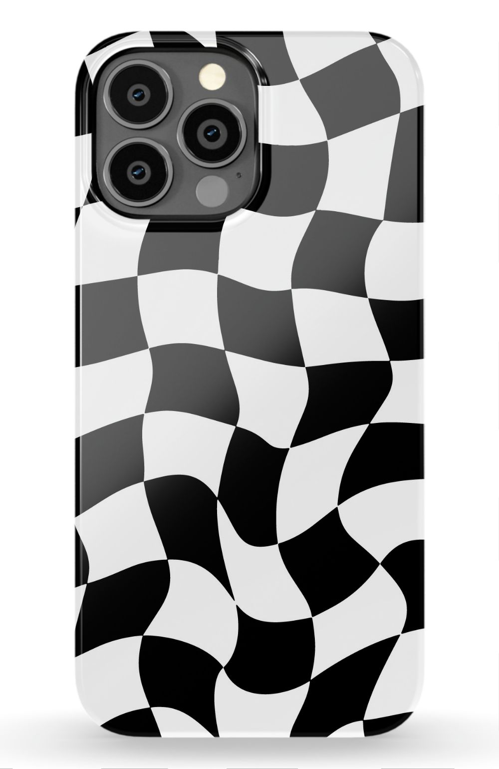 Trippy Checkers iPhone Case - Black and White