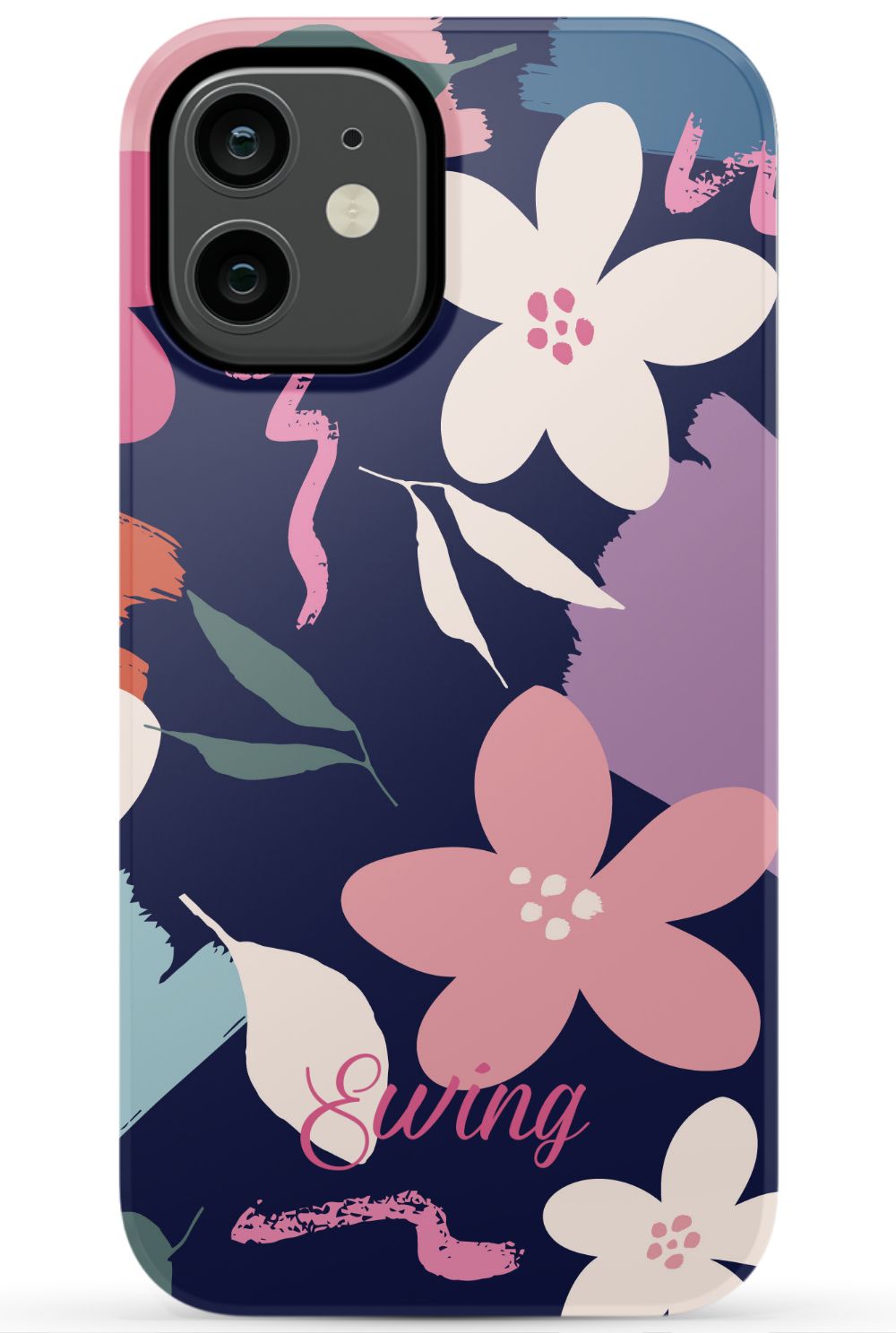 Navy Floral iPhone Case