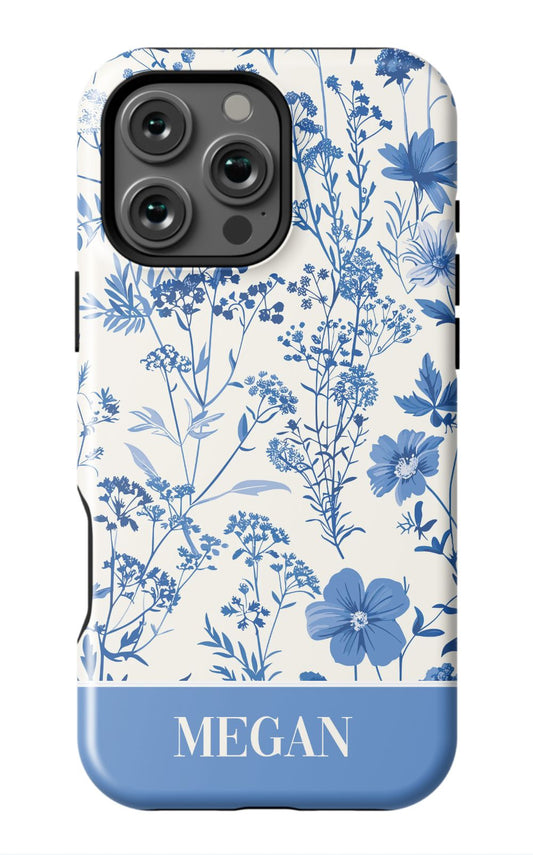 Blue Toile Phone Case