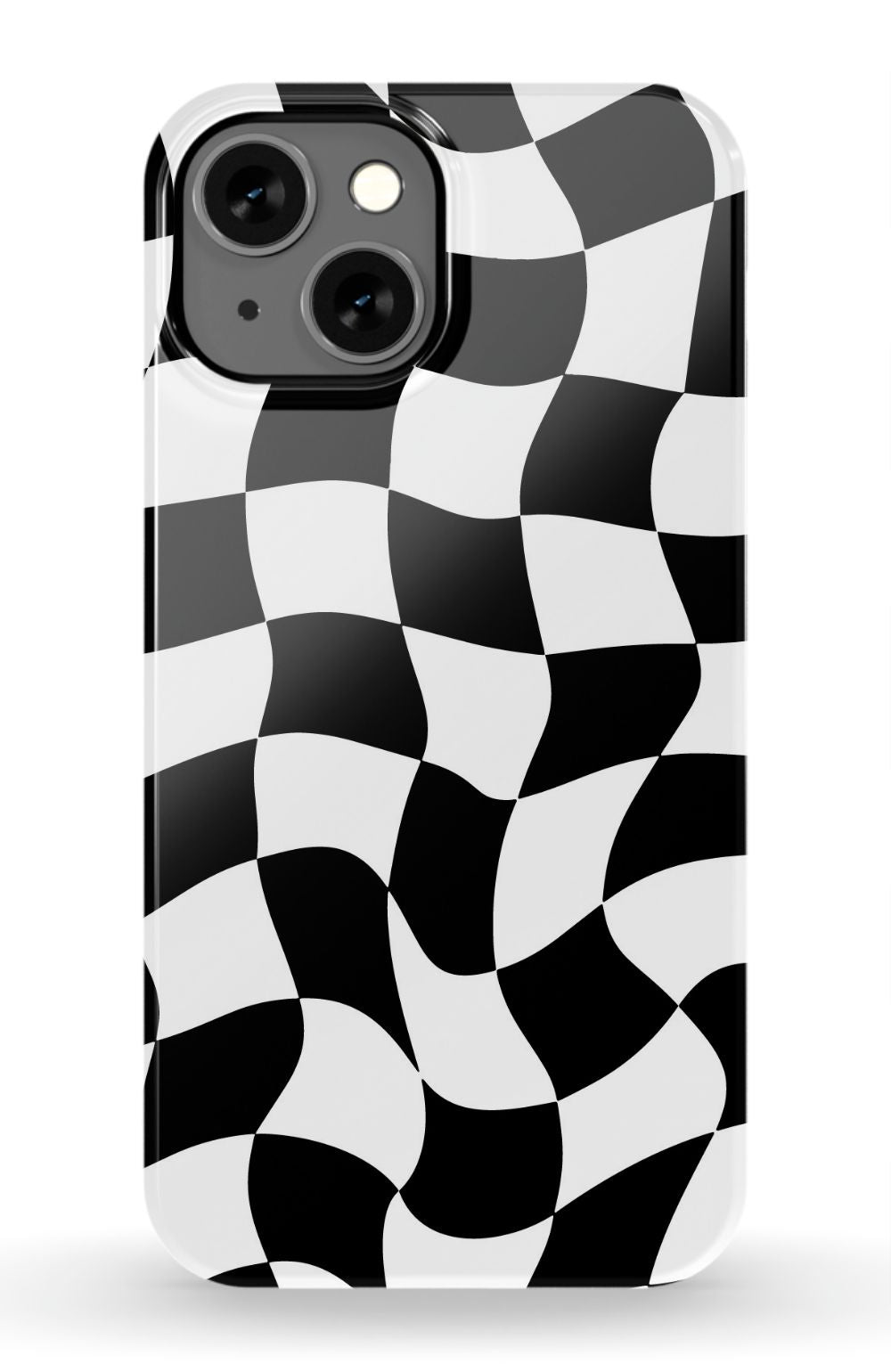 Trippy Checkers iPhone Case - Black and White