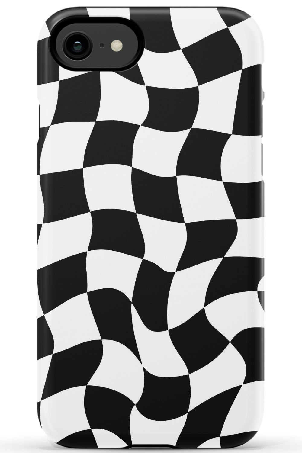 Trippy Checkers iPhone Case - Black and White