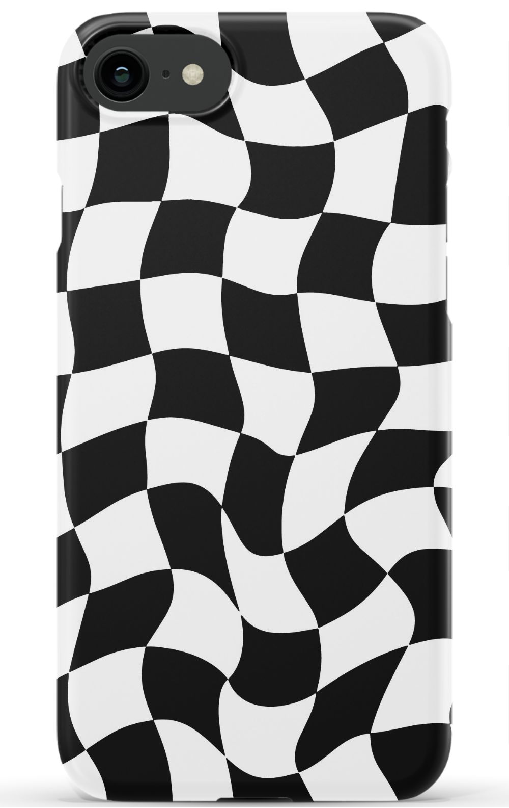 Trippy Checkers iPhone Case - Black and White