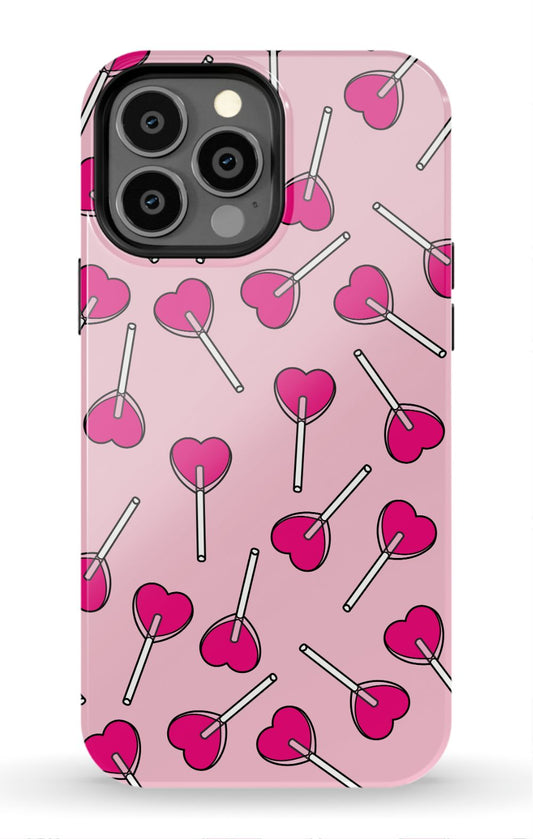 Pink Heart Lollipop iPhone Case