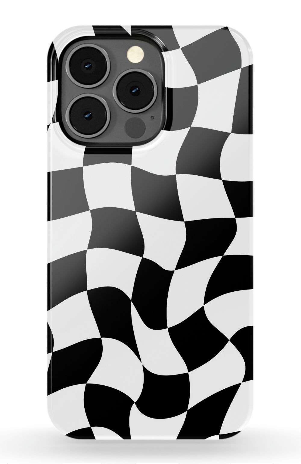 Trippy Checkers iPhone Case - Black and White