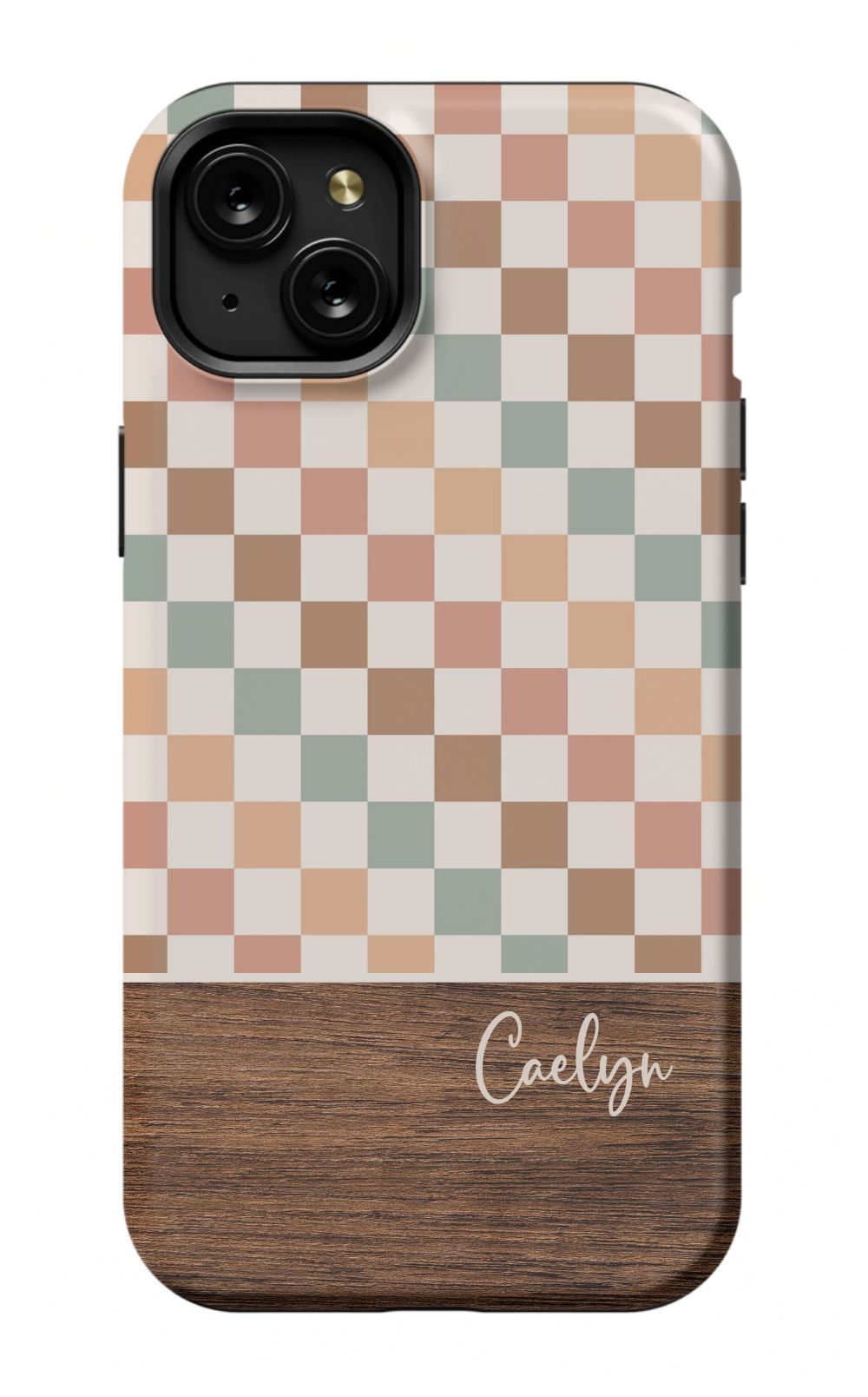Bogo Checkers Wood Phone Case
