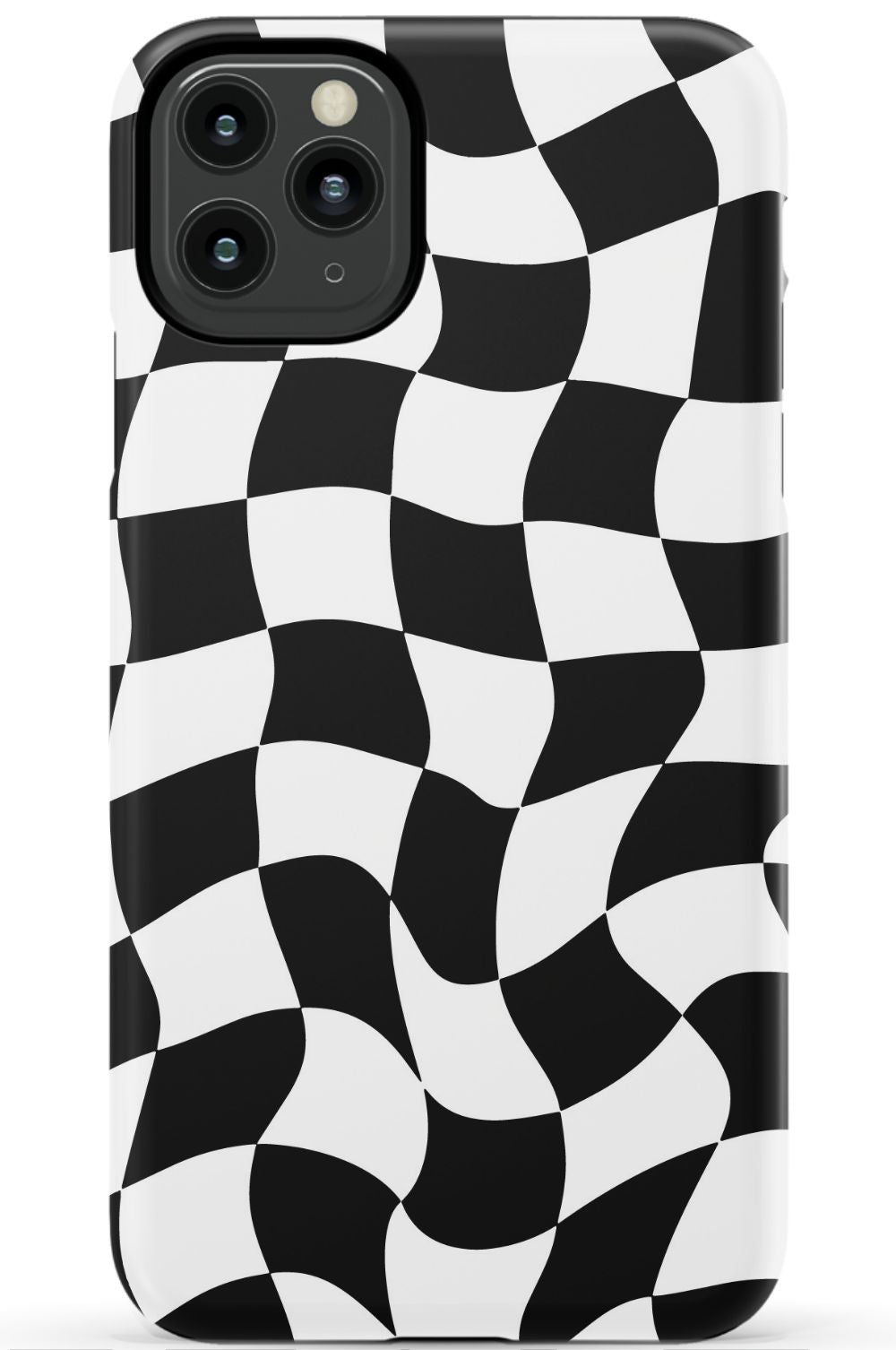 Trippy Checkers iPhone Case - Black and White