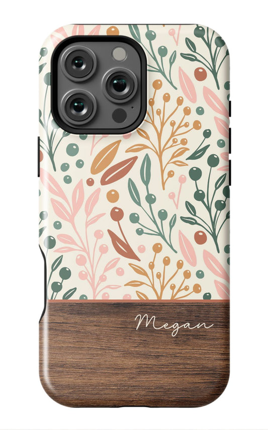 Floral Wood Phone Case