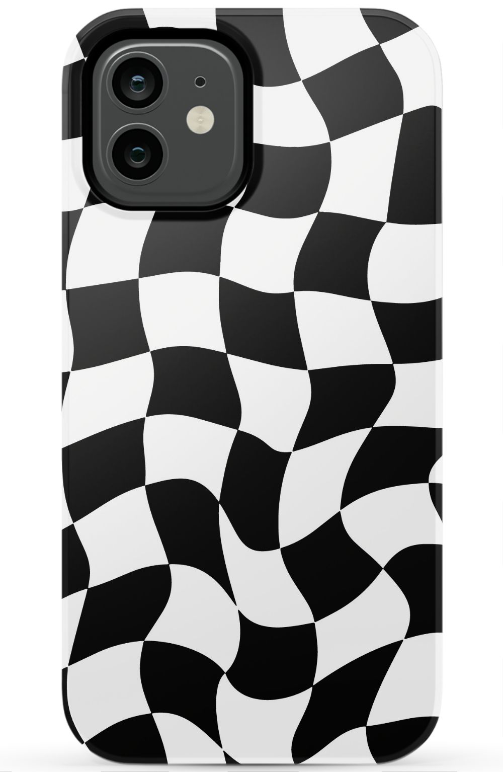 Trippy Checkers iPhone Case - Black and White