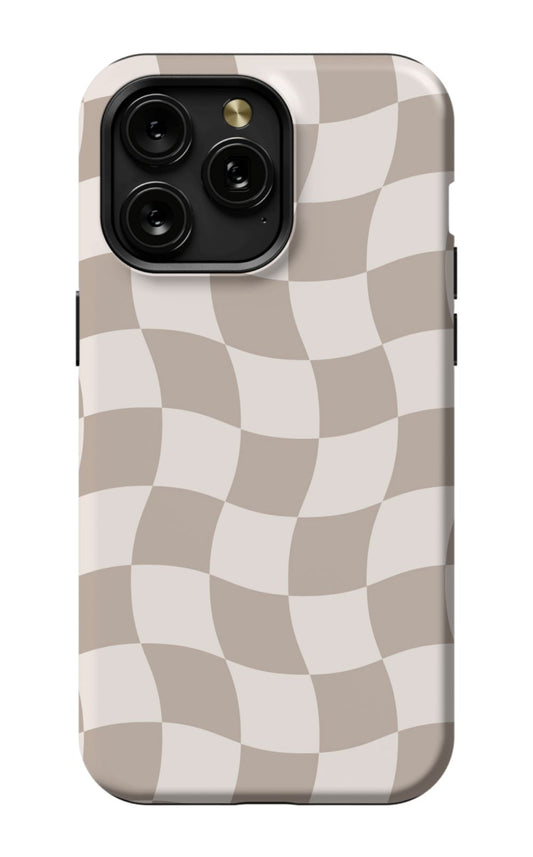 BEIGE WAVY Checkered Phone Case Admin