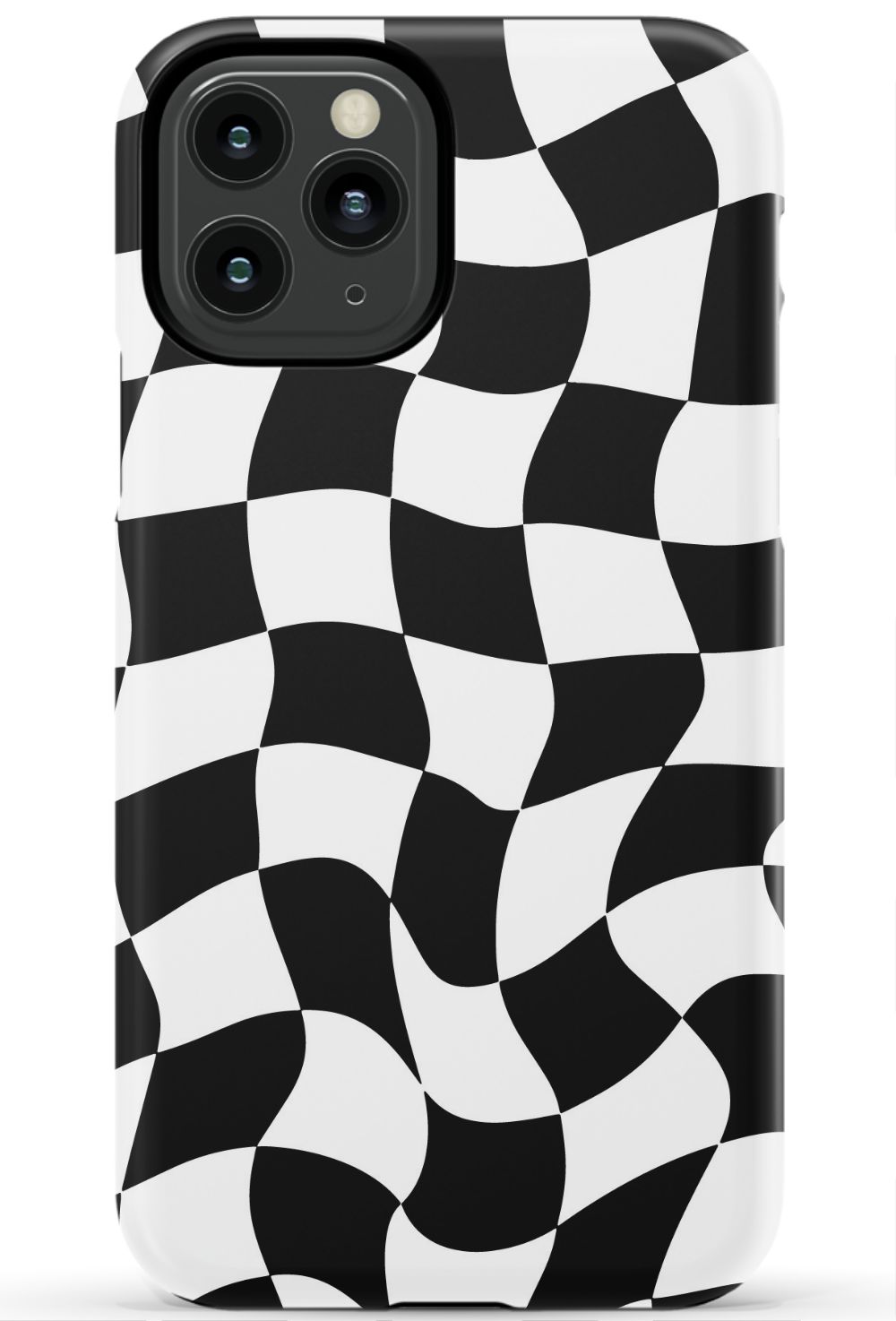 Trippy Checkers iPhone Case - Black and White