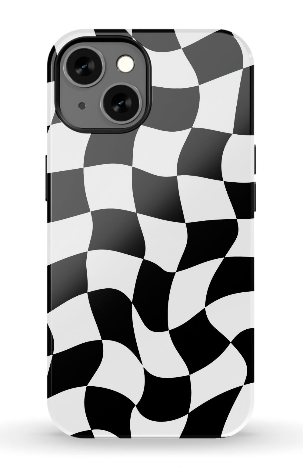 Trippy Checkers iPhone Case - Black and White