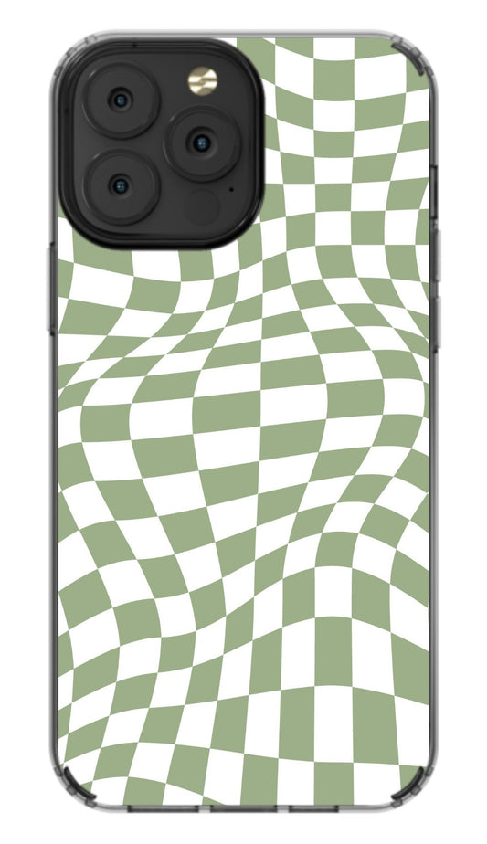 Sage Trippy Checkers Phone Case