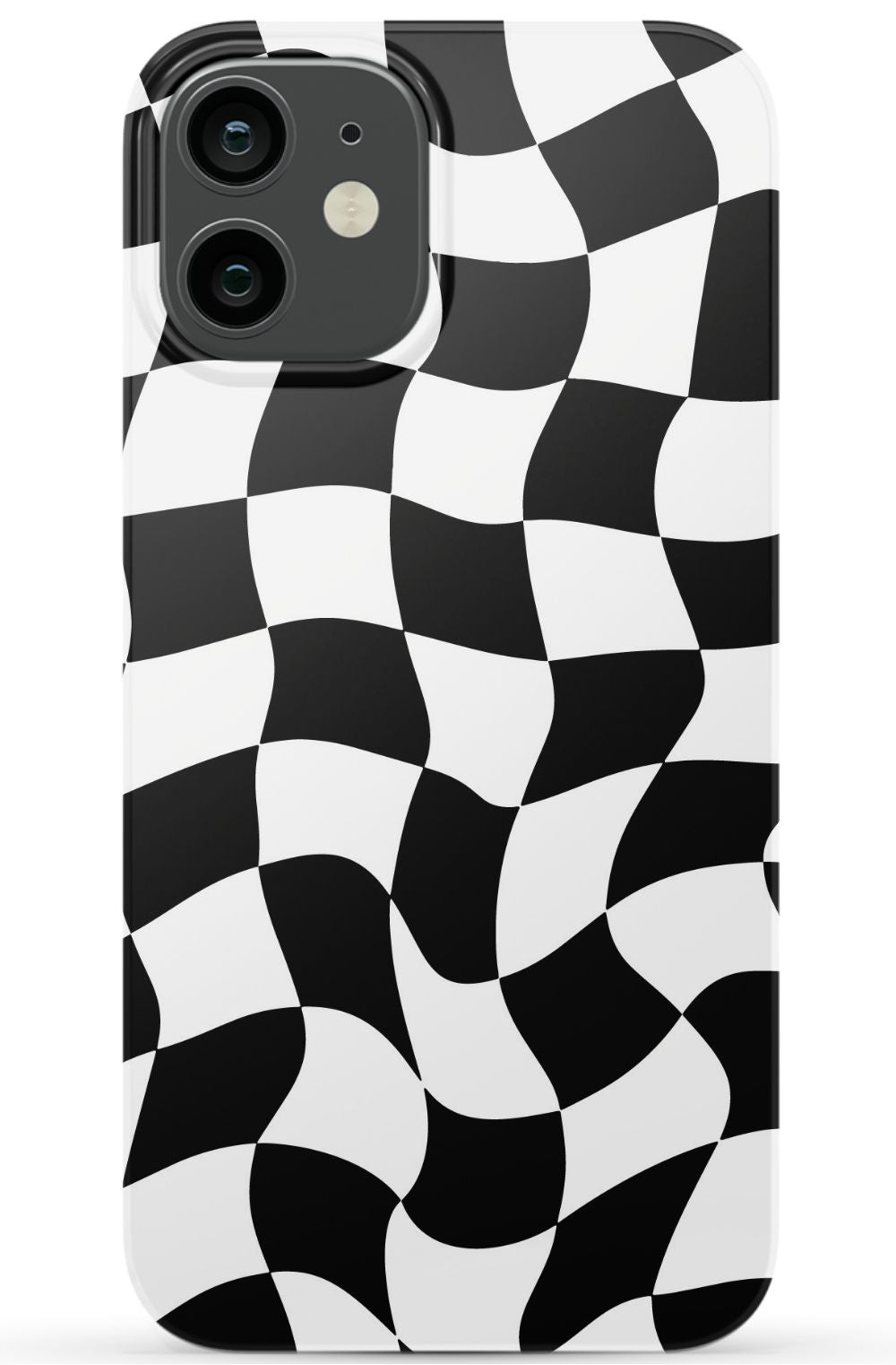 Trippy Checkers iPhone Case - Black and White