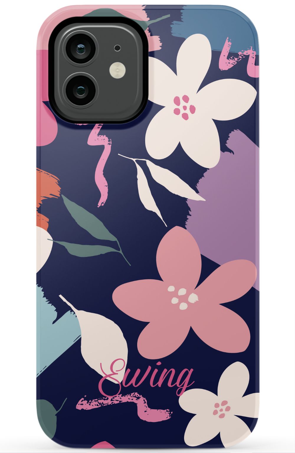 Navy Floral iPhone Case