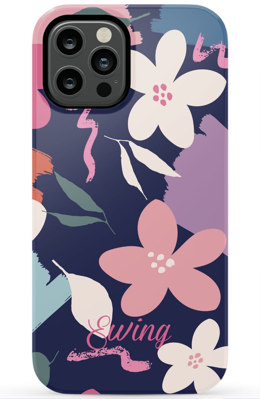 Navy Floral iPhone Case