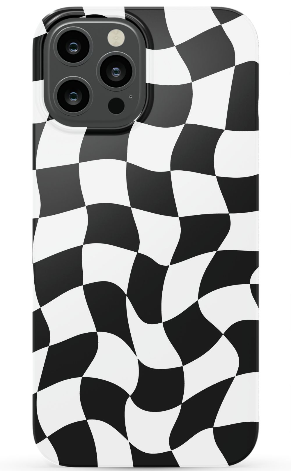 Trippy Checkers iPhone Case - Black and White