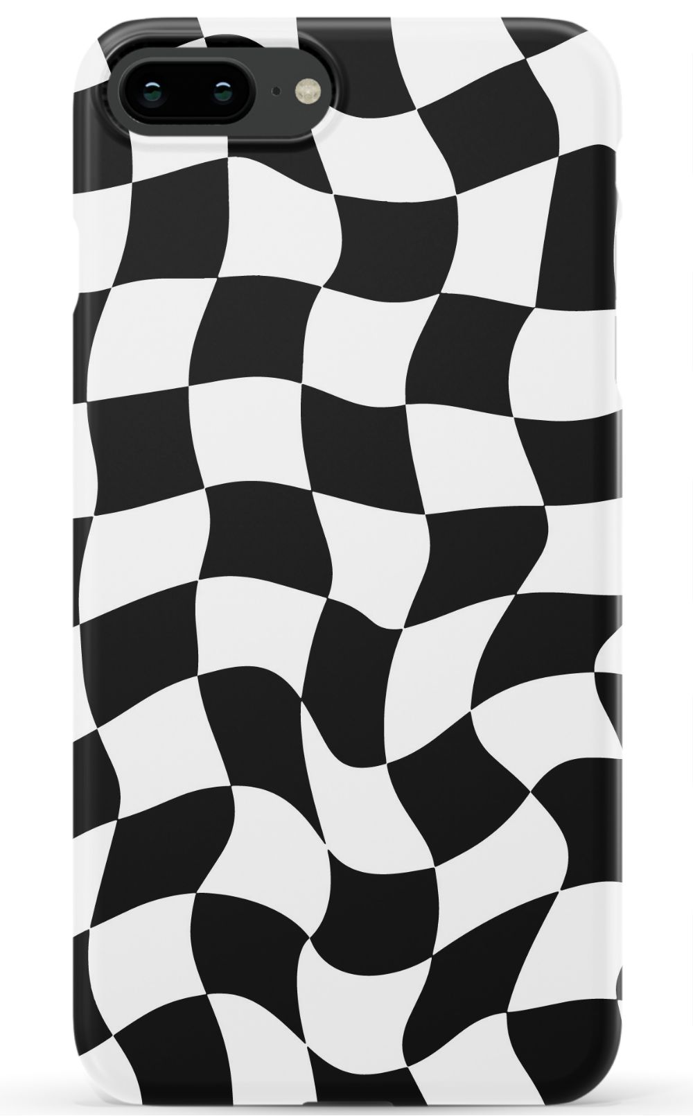 Trippy Checkers iPhone Case - Black and White