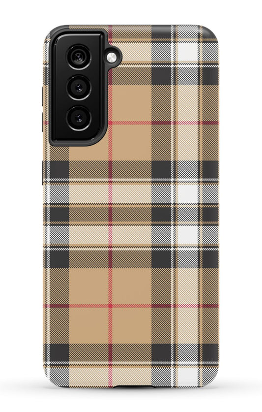 Tan Plaid Samsung Phone Case