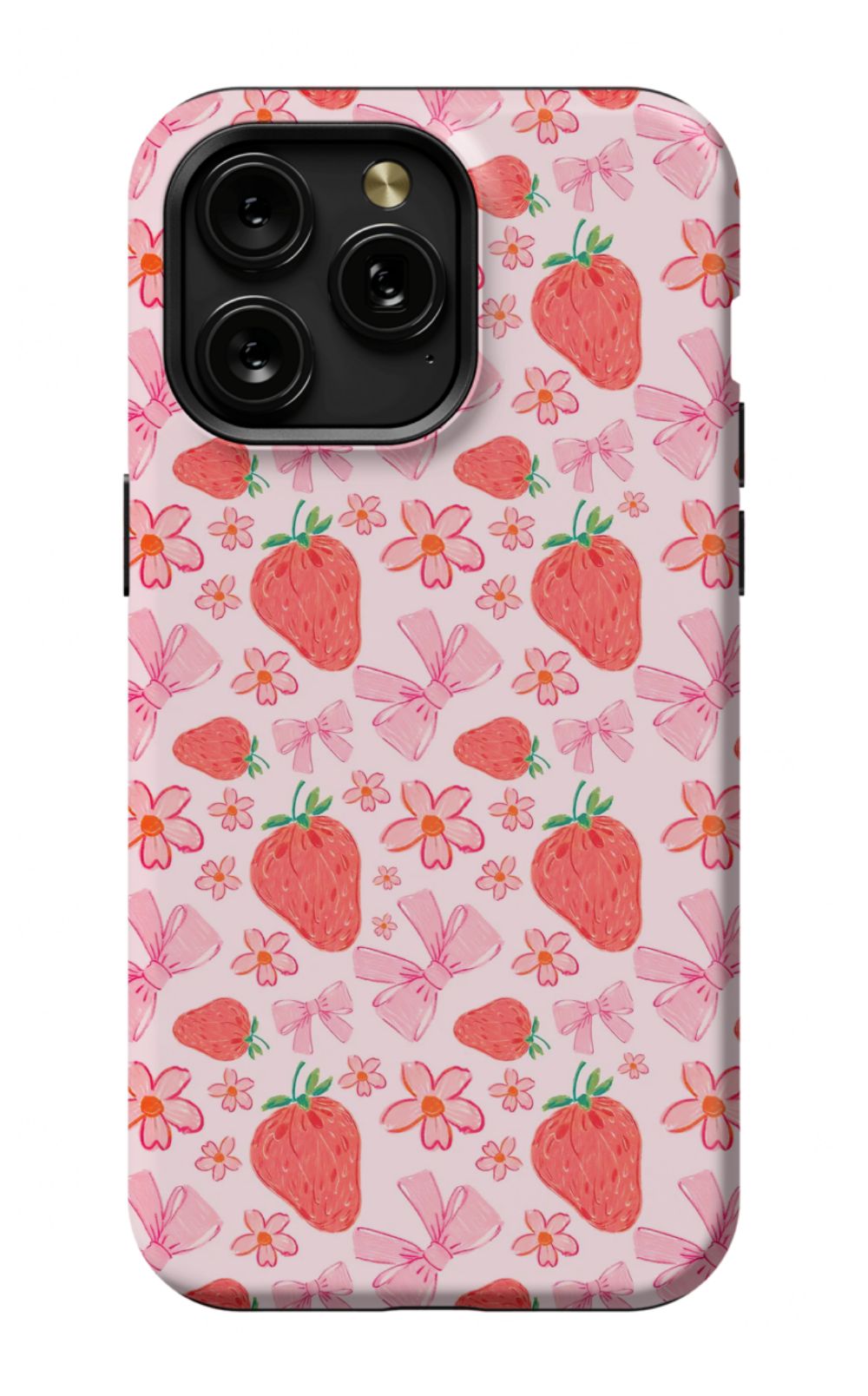Coquette Strawberry Bows Phone Case