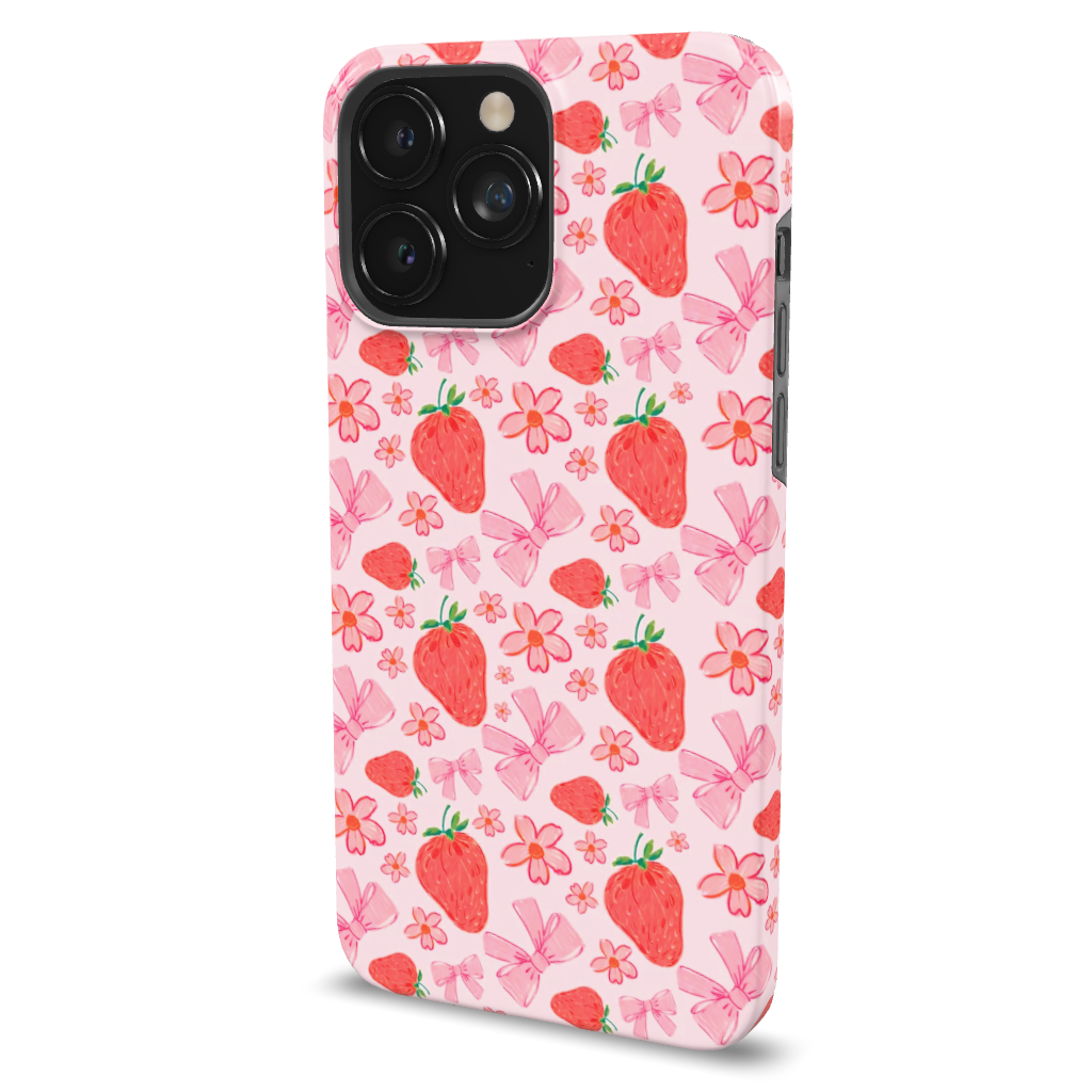 Coquette Strawberry Bows Phone Case