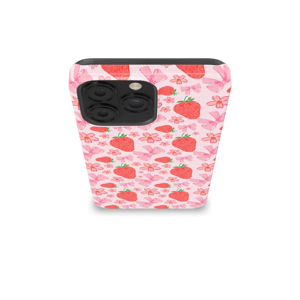 Coquette Strawberry Bows Phone Case