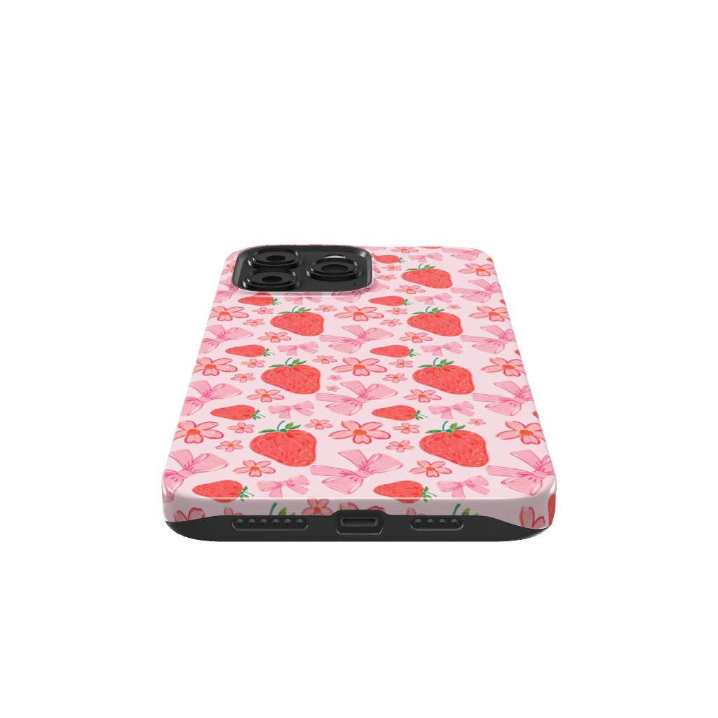 Coquette Strawberry Bows Phone Case