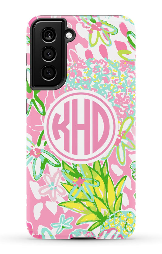 Pink Preppy Pineapple Samsung Phone Case