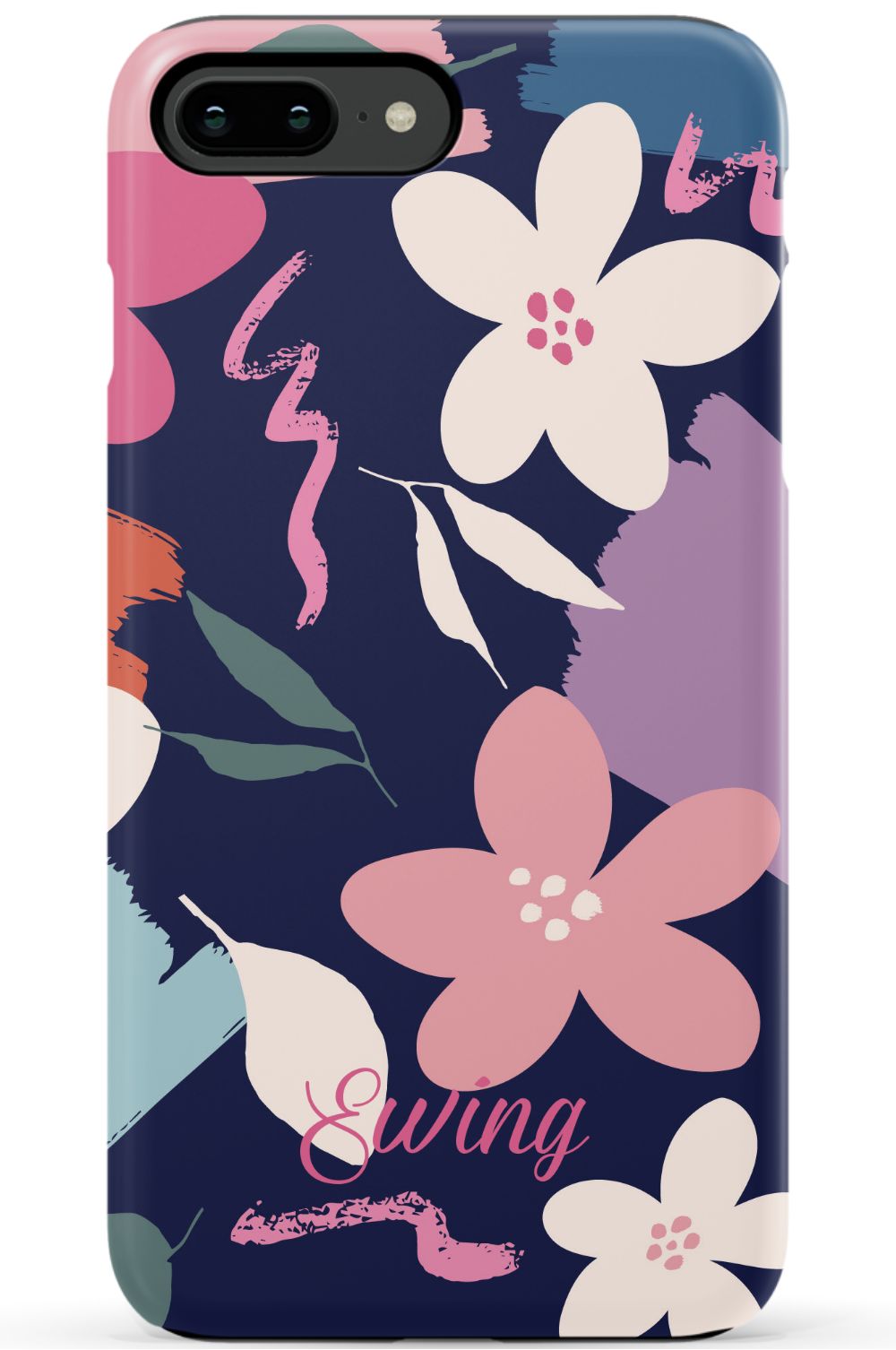 Navy Floral iPhone Case