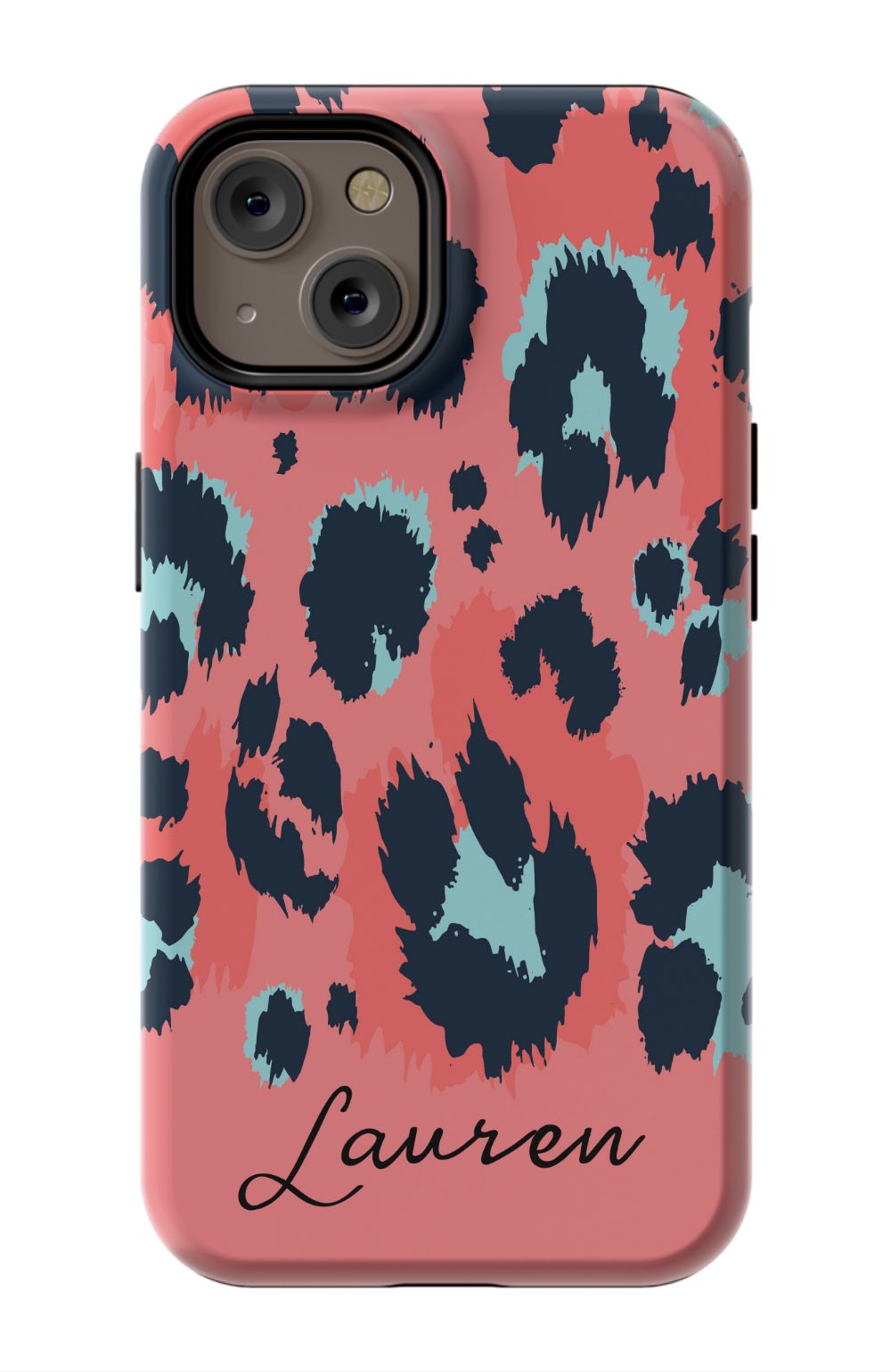 Coral Leopard iPhone Case
