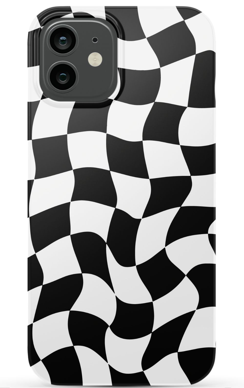 Trippy Checkers iPhone Case - Black and White