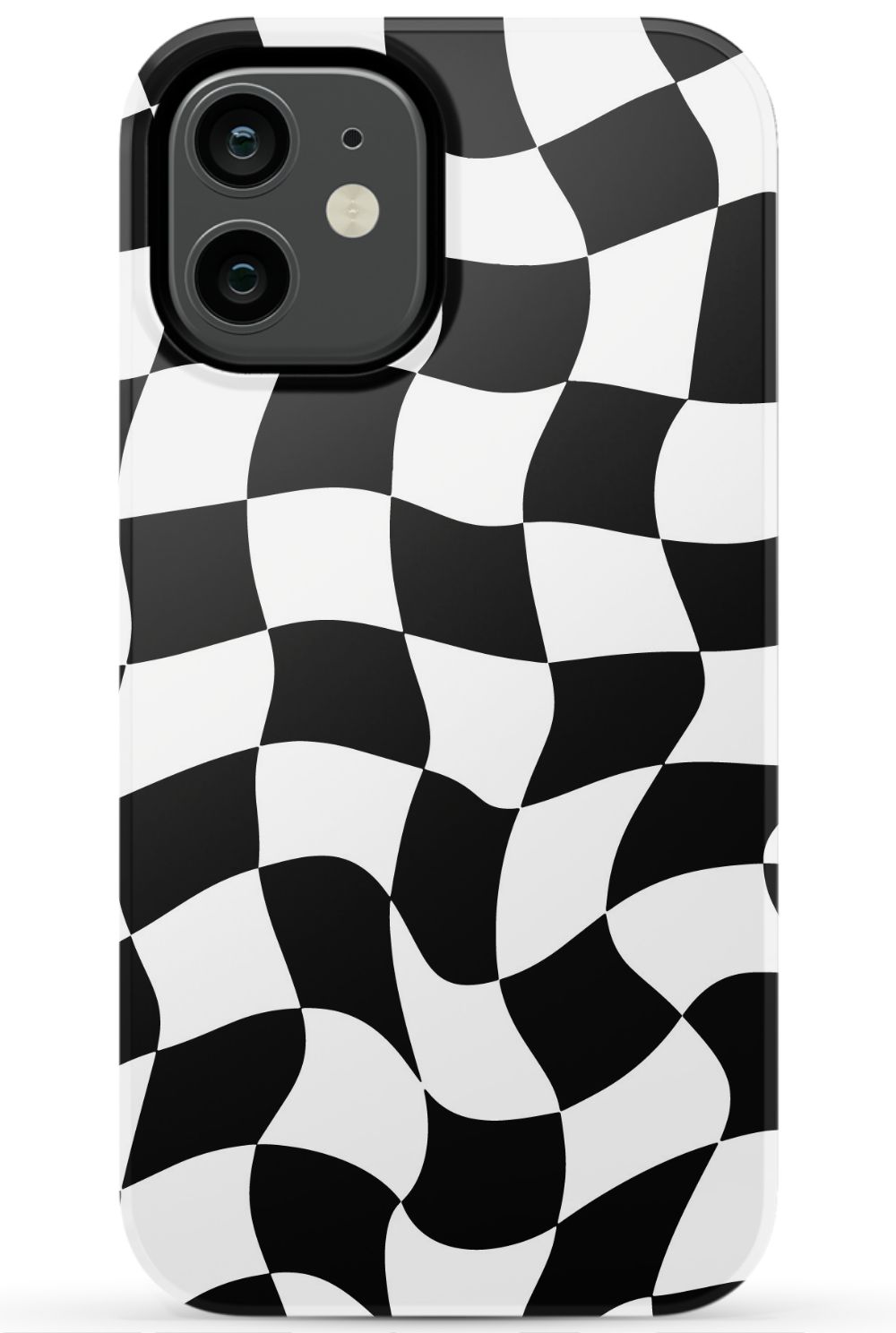 Trippy Checkers iPhone Case - Black and White