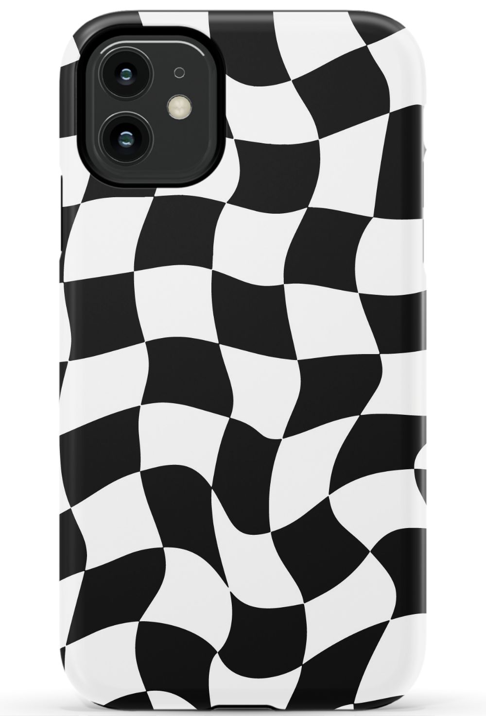 Trippy Checkers iPhone Case - Black and White