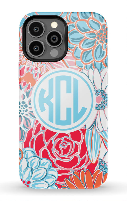 Preppy Blue Floral iPhone Case