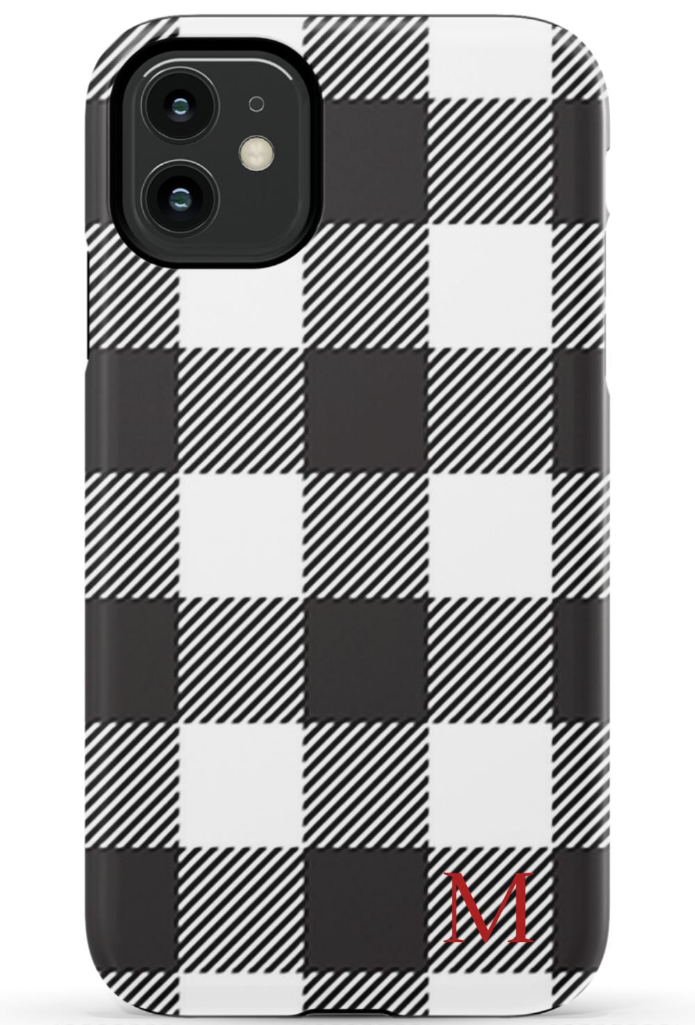 Red Buffalo Plaid Initial Phone Case