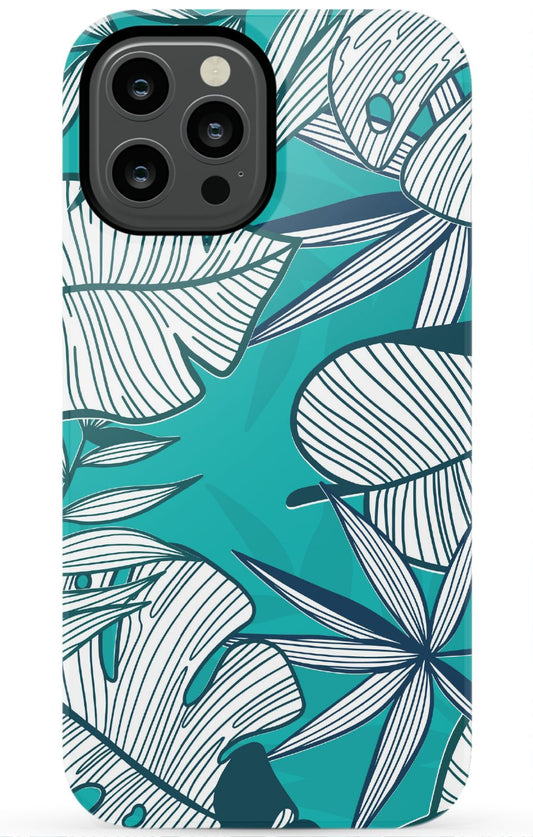 Teal Tropical Floral Phone Case