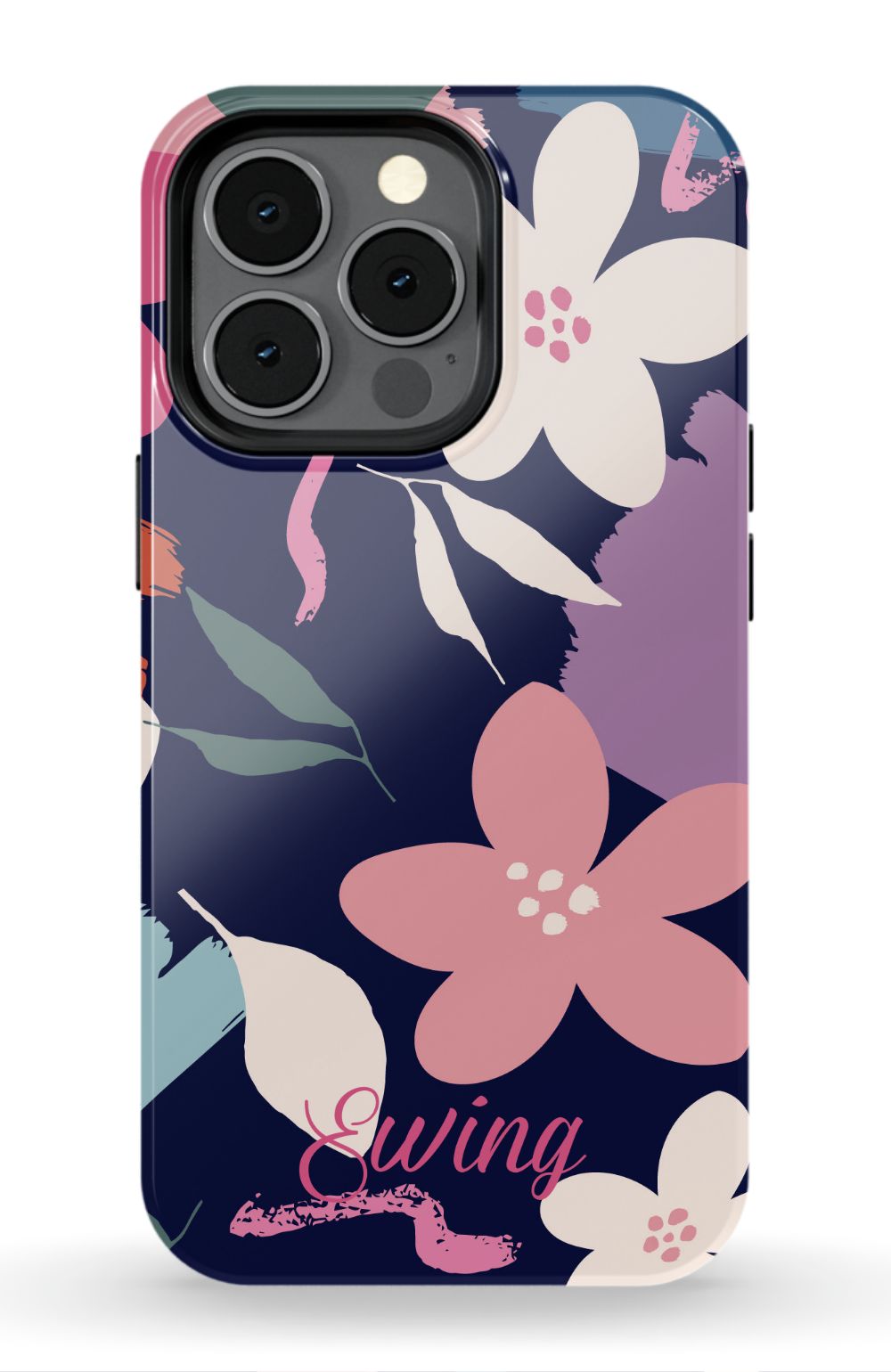 Navy Floral iPhone Case