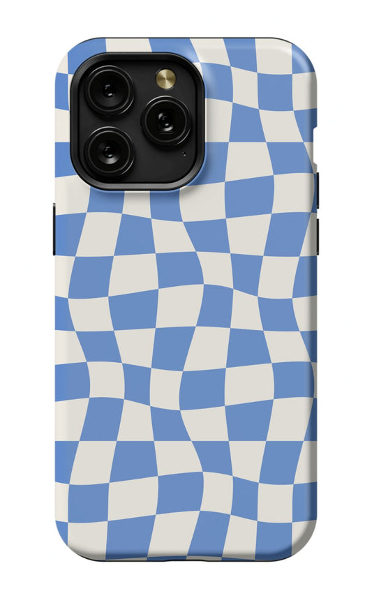 GROOVY BLUE CHECKERS Phone Case Admin