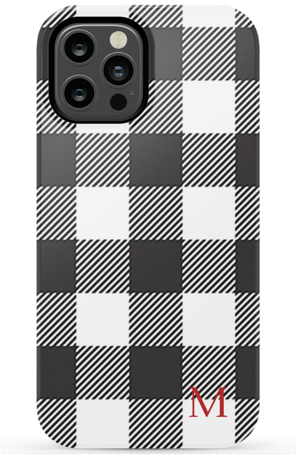 Red Buffalo Plaid Initial Phone Case
