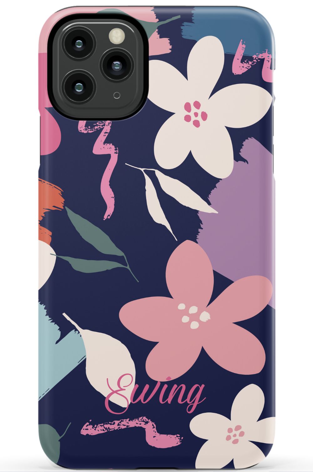 Navy Floral iPhone Case