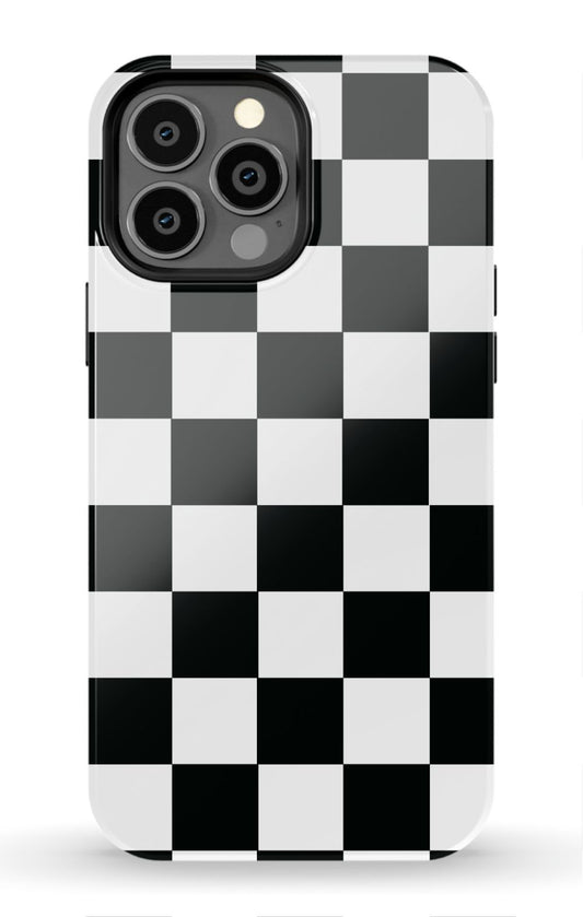 Black Checkerboard iPhone Case