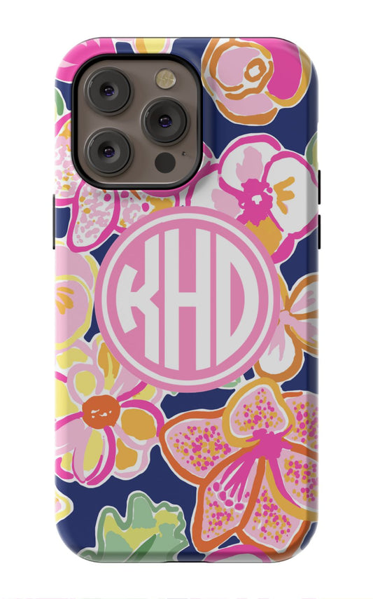Preppy Floral Monogram Phone Case