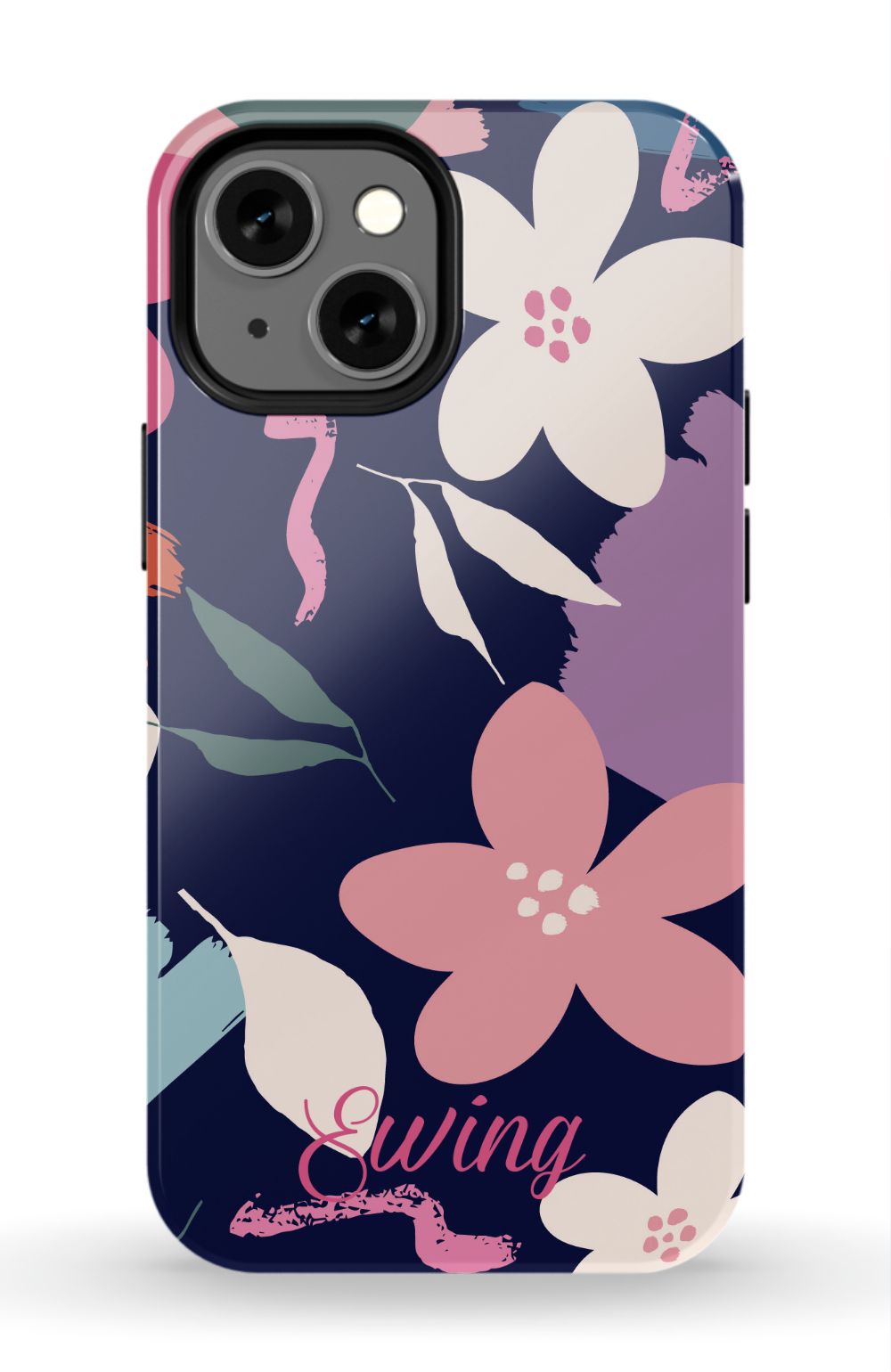 Navy Floral iPhone Case