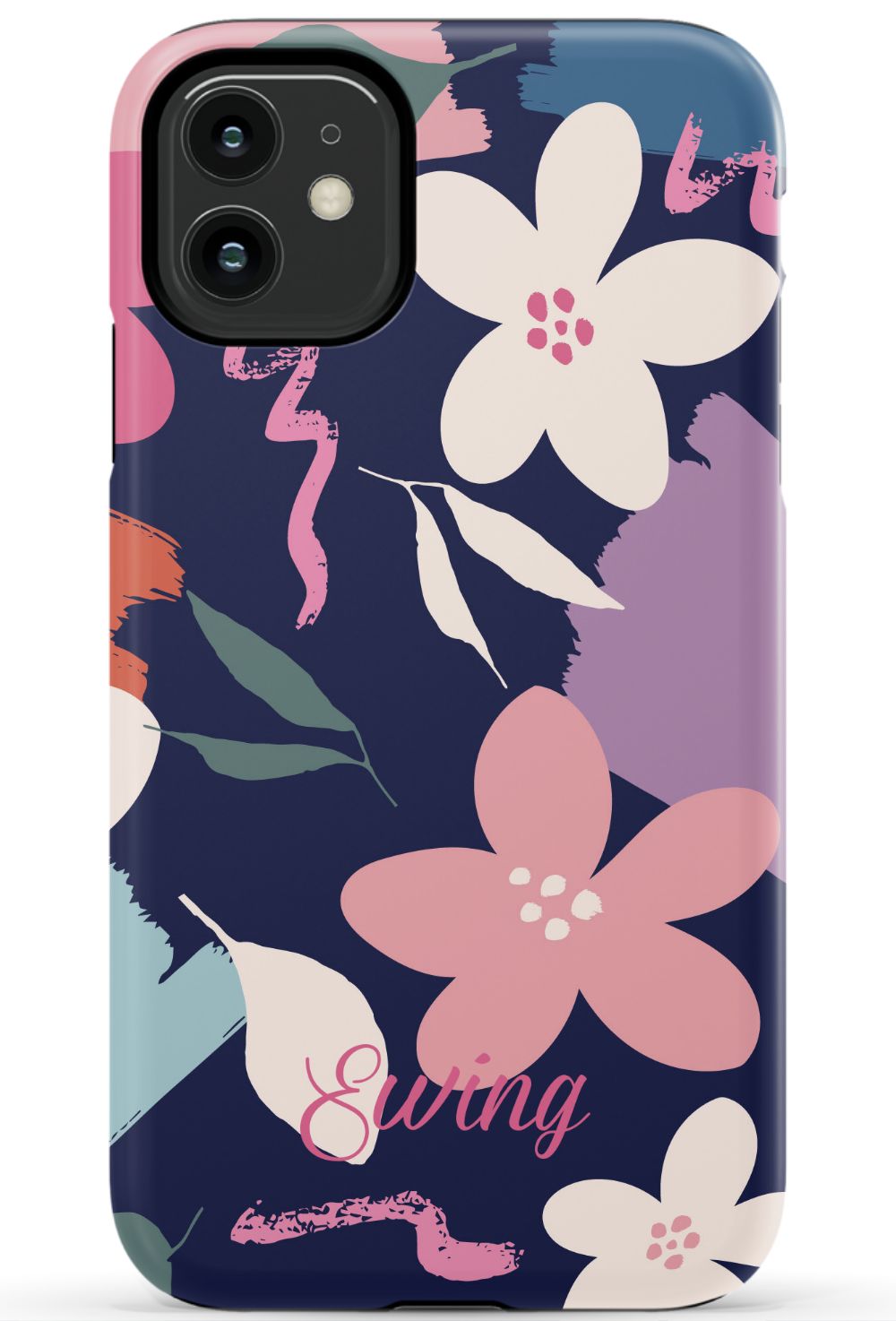 Navy Floral iPhone Case