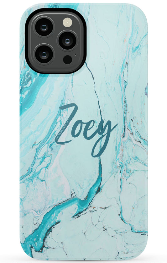 Teal Marble Phone Case